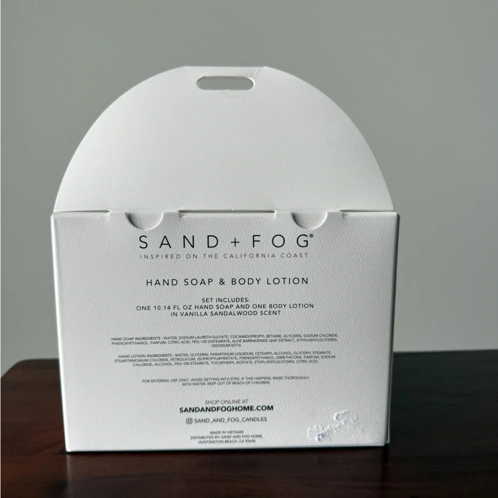 Sand + Fog Vanilla Sandalwood Soap & Lotion Set New